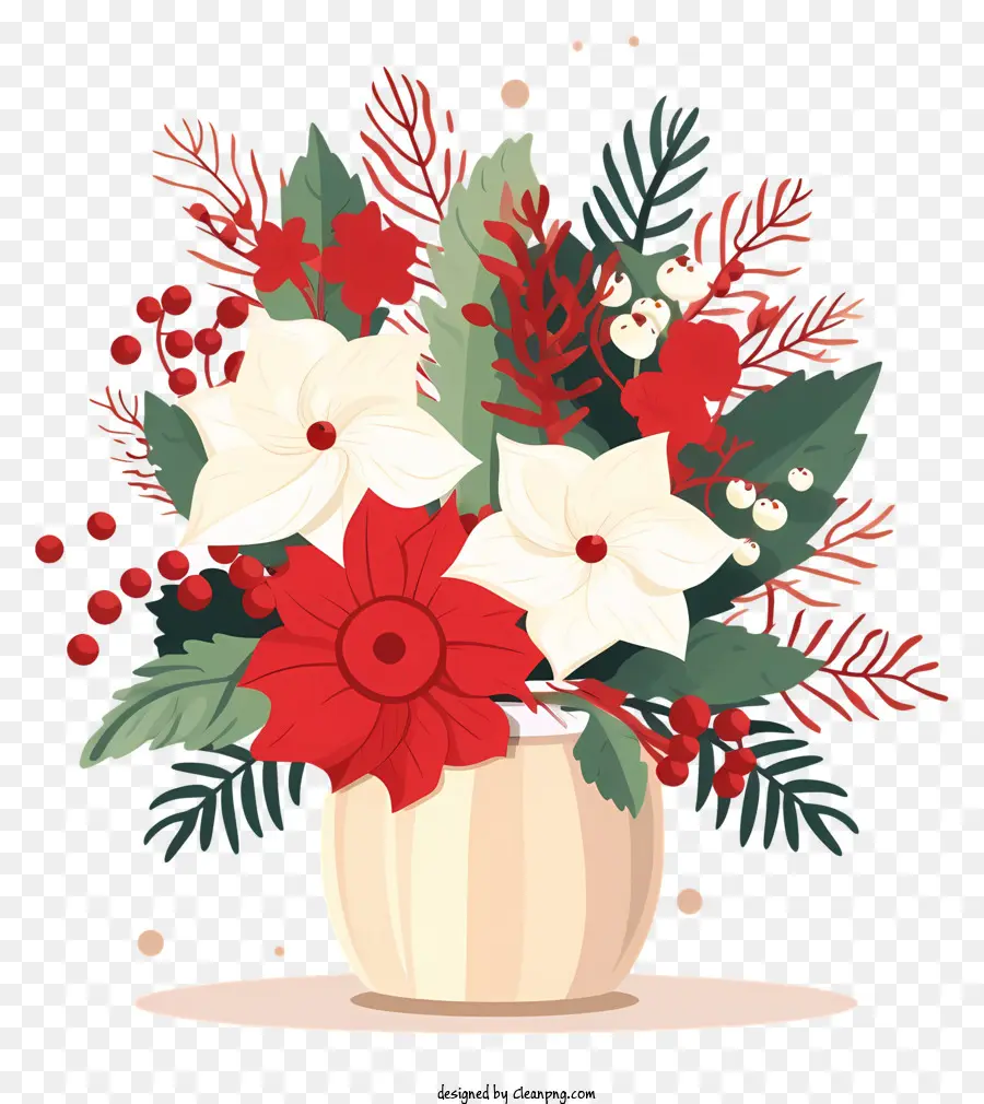 Les Décorations De Noël，Arrangements De Fleurs PNG