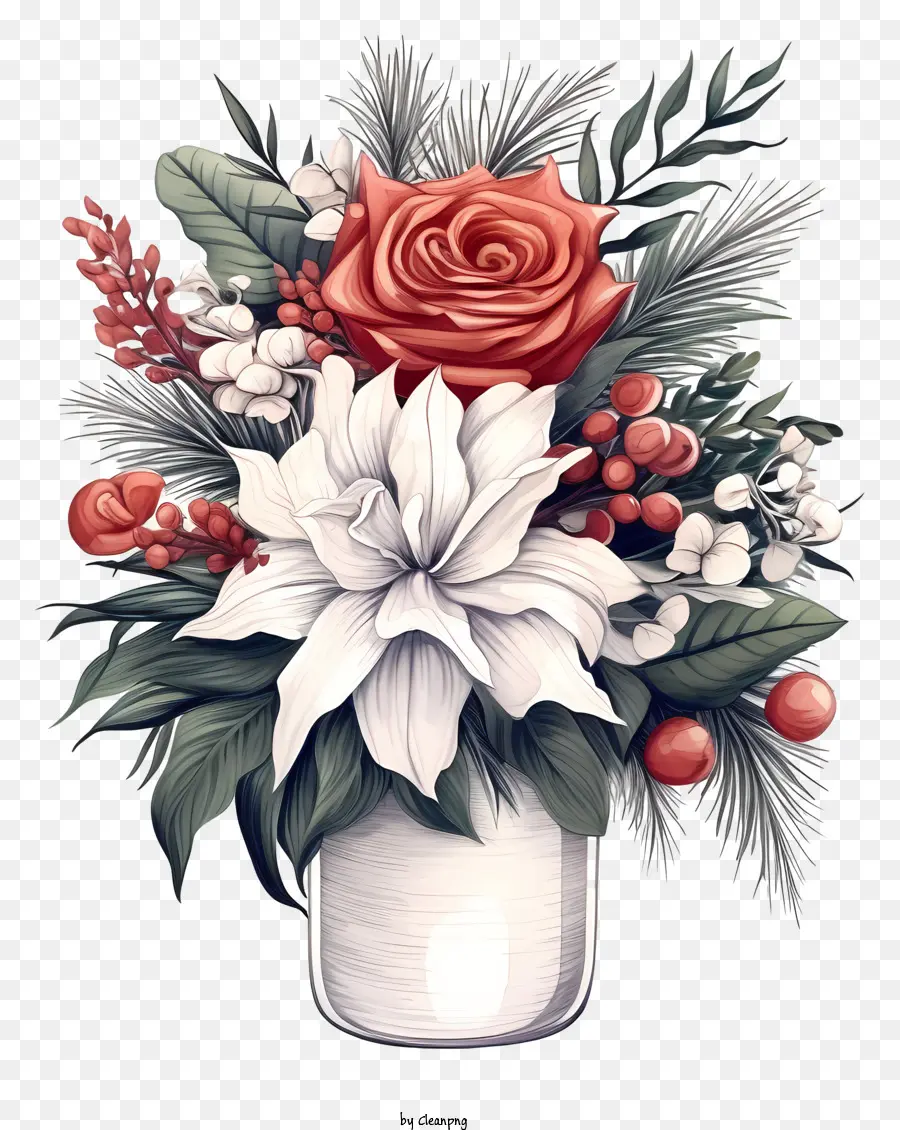 Arrangement De Fleurs，Vase PNG