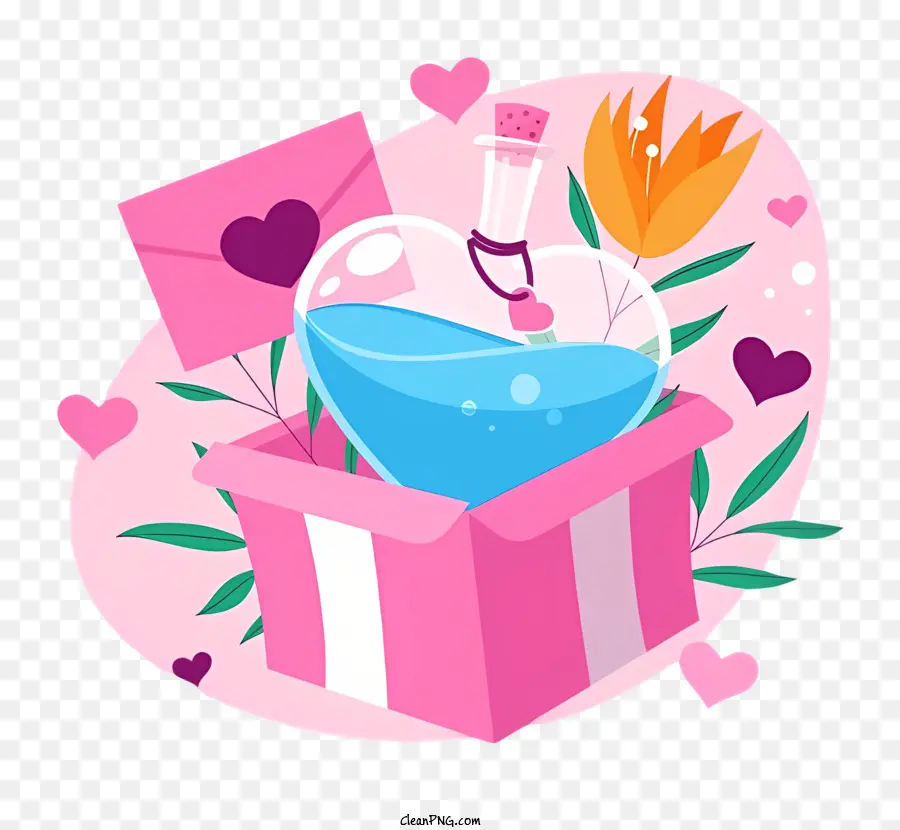 Vase En Forme De Coeur，Coffret Cadeau PNG