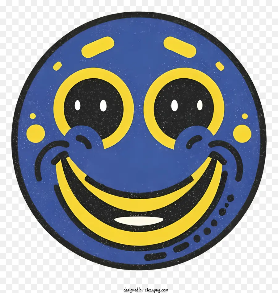 Visage Souriant，Bleu PNG