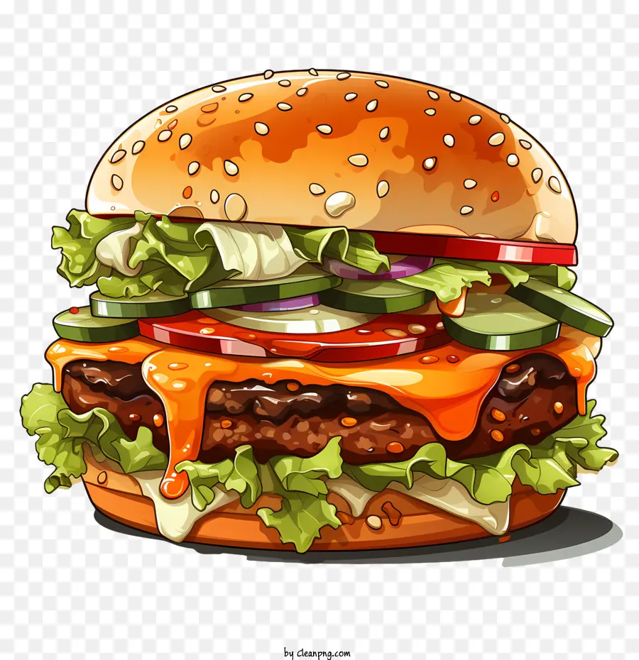 Burger Américain，Hamburger PNG