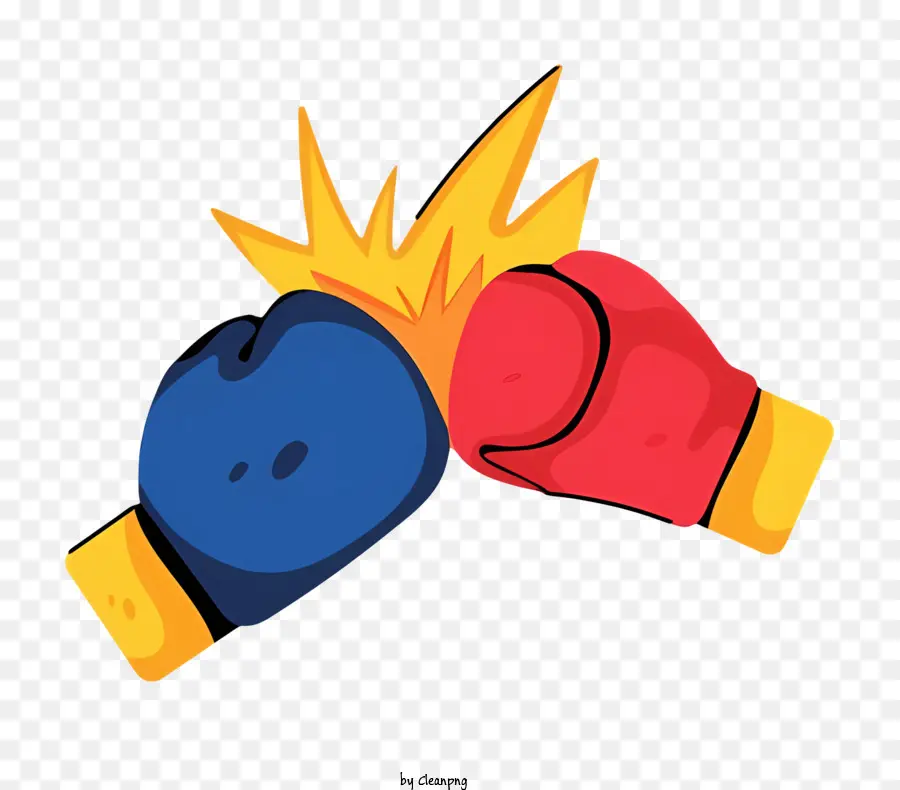 Dessin Animé De Gants De Boxe，Affrontement De Gants De Boxe PNG