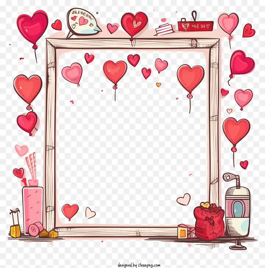 Sketch Valentine Message Board，Cadre De La Saint Valentin PNG