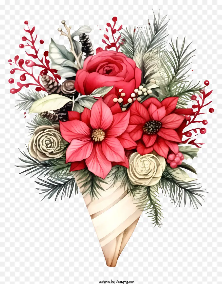 Bouquet De Noël Doodle，Bouquet PNG