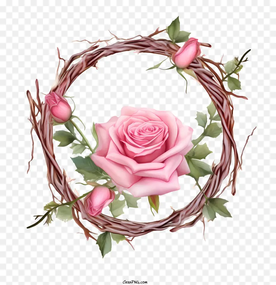 Couronne De Roses，Couronne Florale PNG