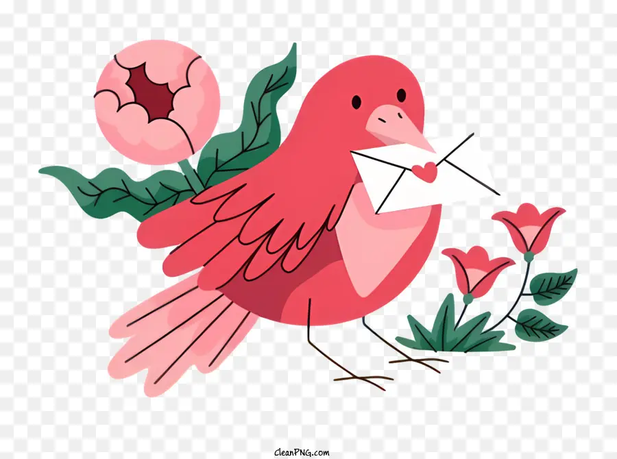 Valentine，Oiseau Avec Enveloppe PNG