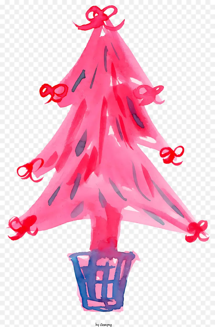 Dessin Animé，Sapin De Noël Rose PNG