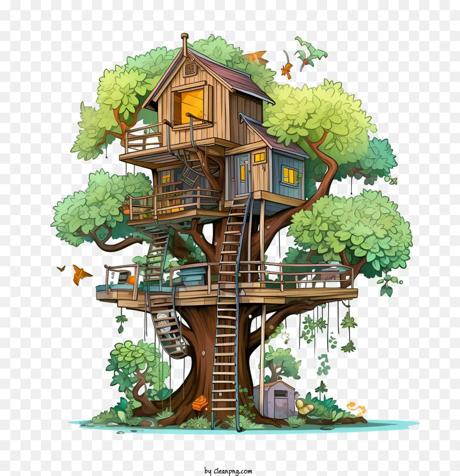 La Maison De L'arbre，Dessin Animé PNG