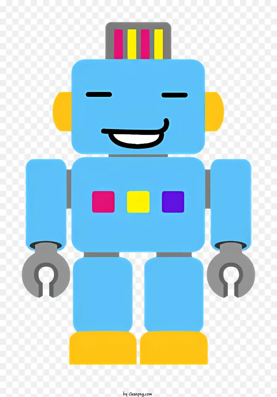 Dessin Animé，Robot Bleu Mignon PNG