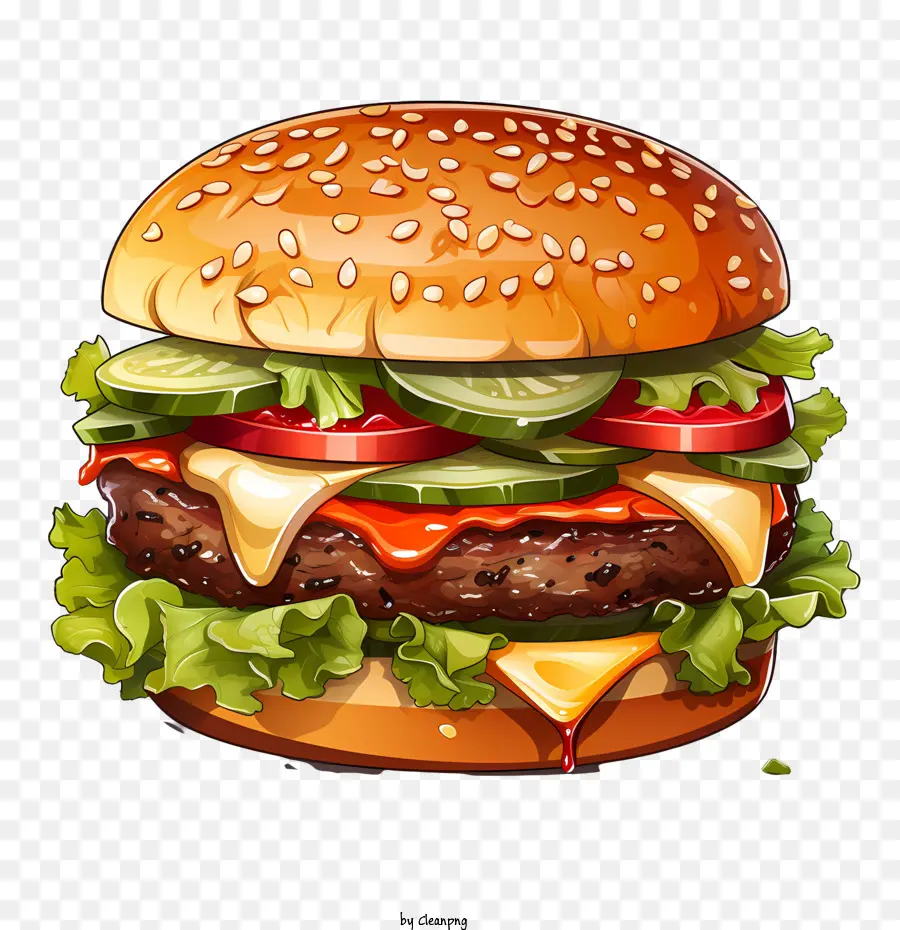 Burger Américain，Hamburger PNG