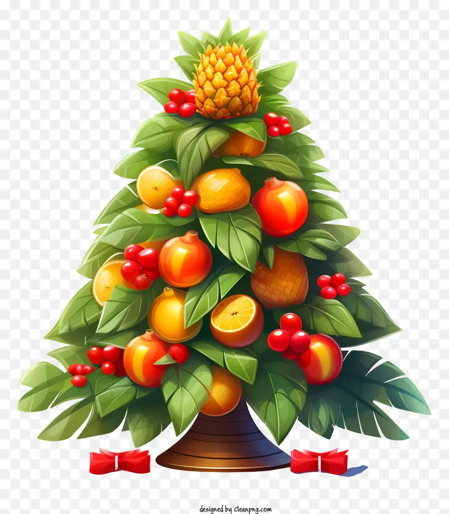 éléments De Noël，Arbre De Noël En Fruits PNG