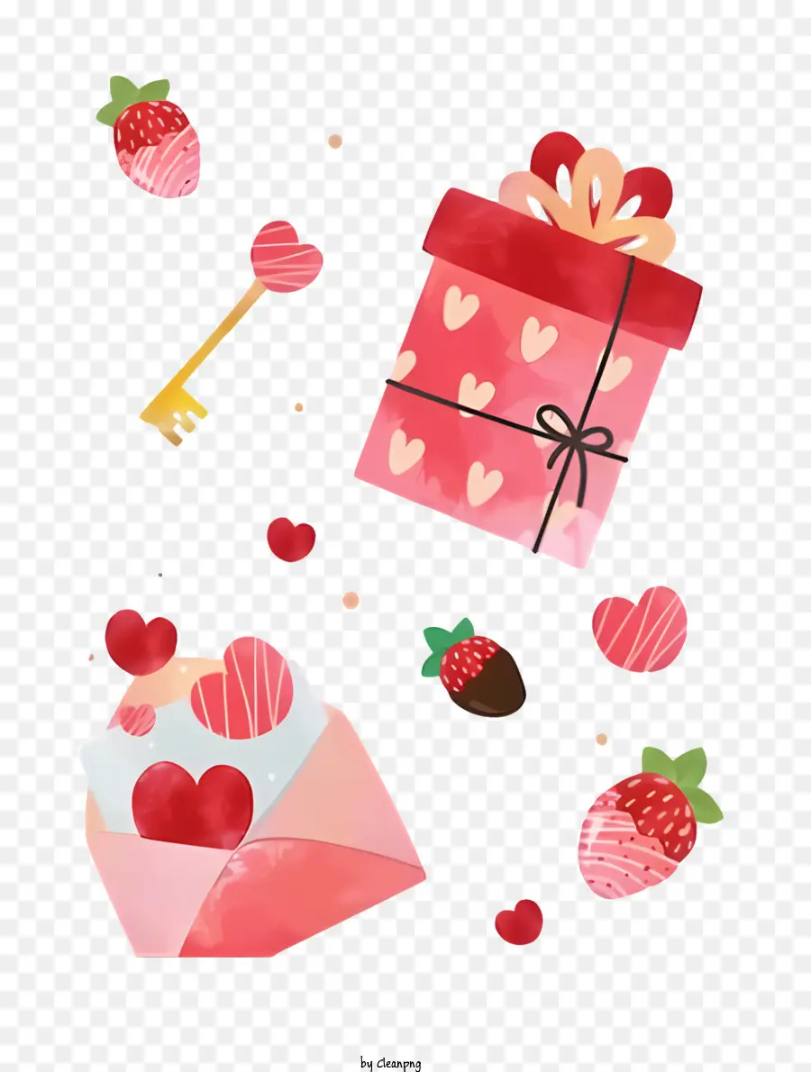 Valentin，Coffret Cadeau Rose PNG