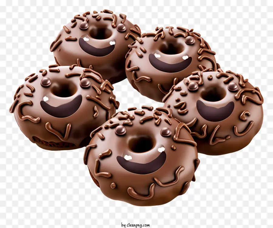 Recouvert De Chocolat Tout Les Jours，Donuts Au Chocolat PNG
