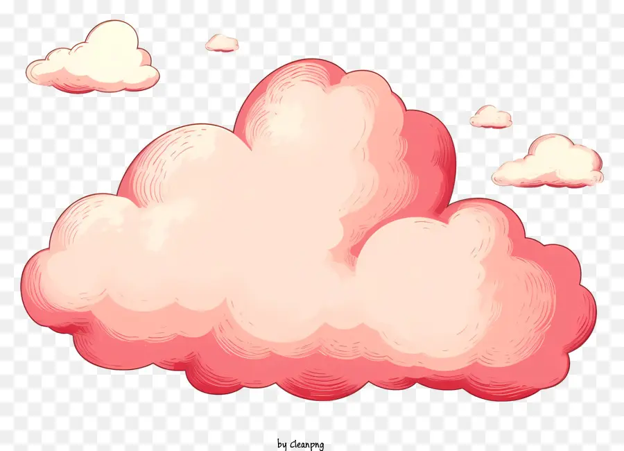 Nuage De Style Rétro Tendance，Nuage Rouge PNG