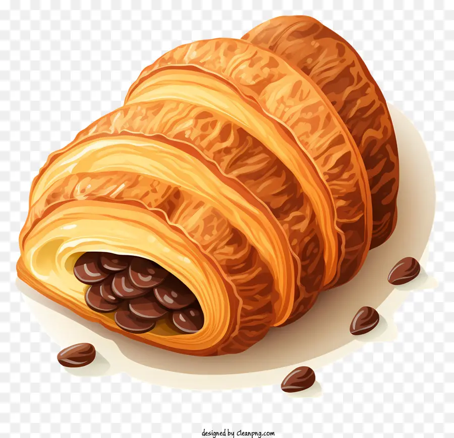 Recouvert De Chocolat Tout Les Jours，Croissant PNG