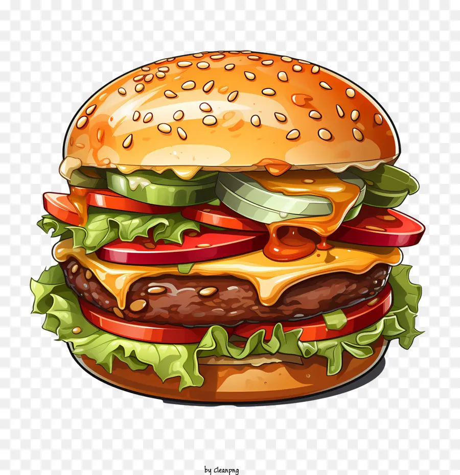 Burger Américain，Hamburger PNG