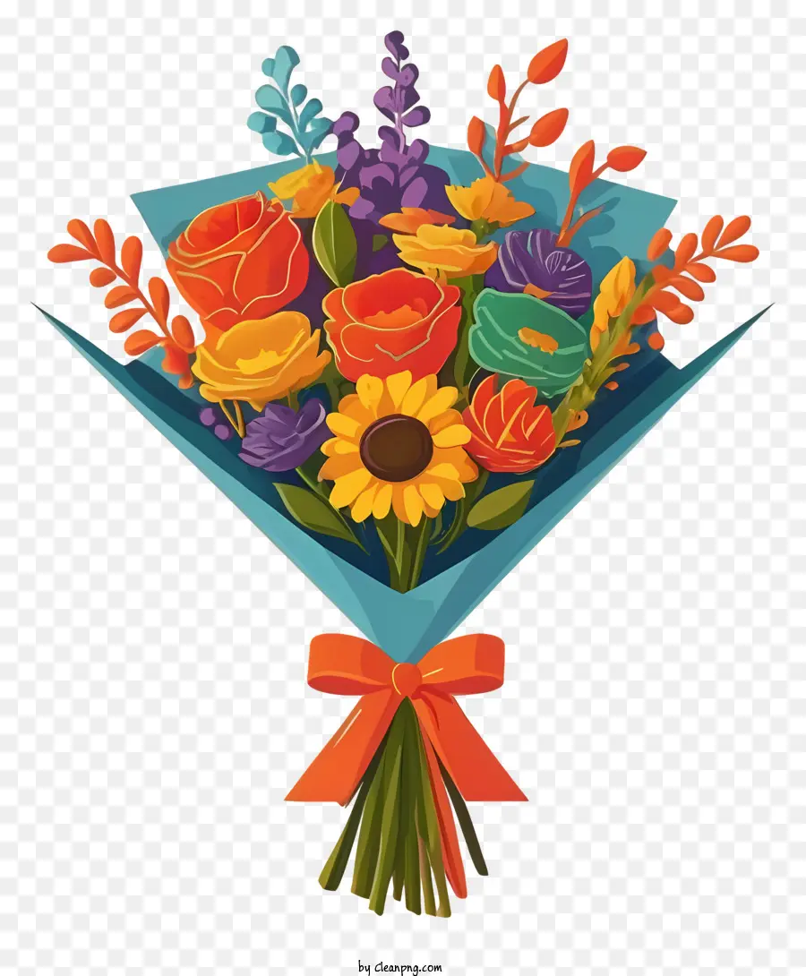 Dessin Animé，Bouquet De Fleurs PNG