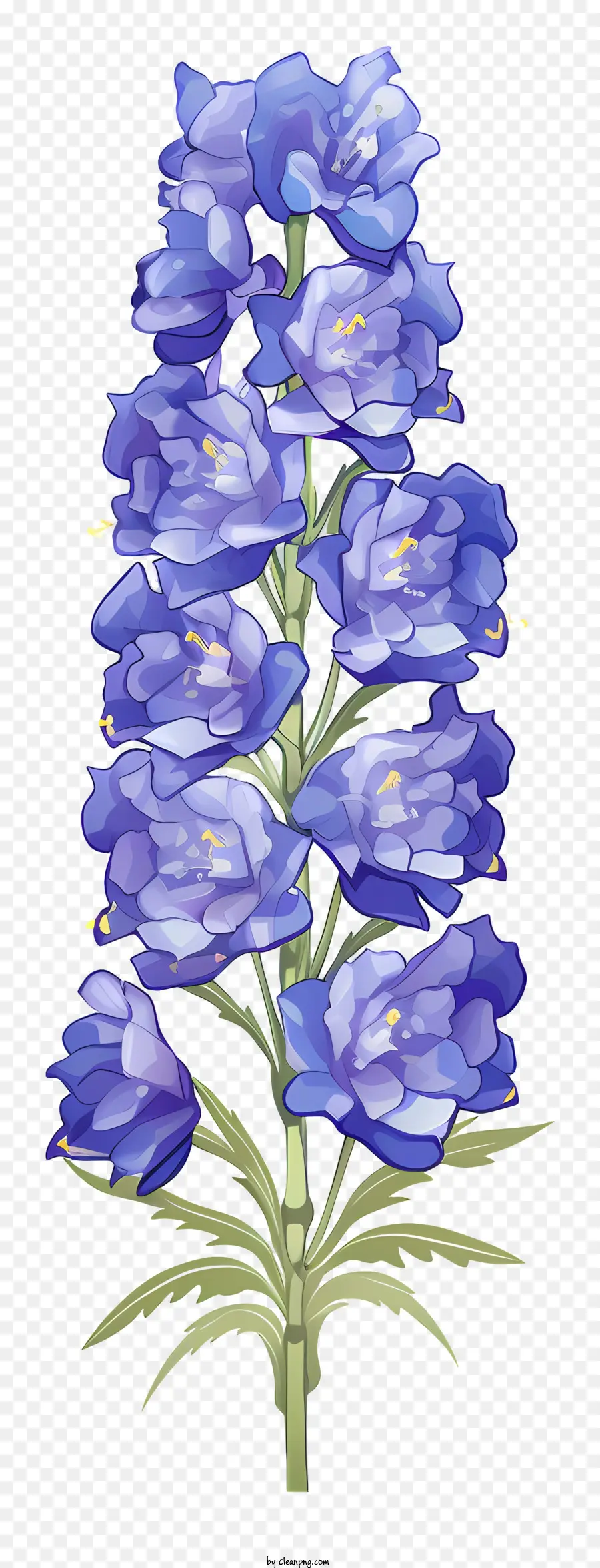 Fleur De Delphinium De Dessin Animé，Fleurs Violettes PNG