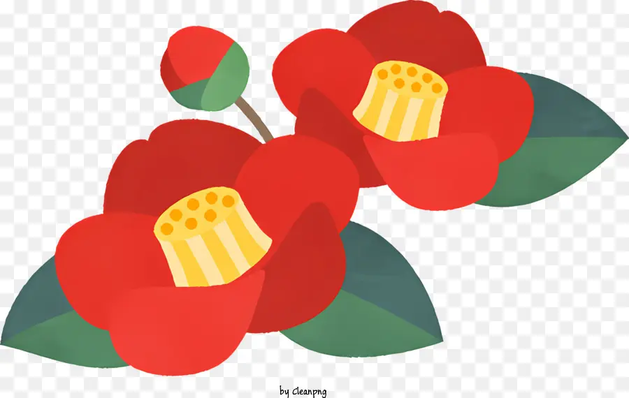 Dessin Animé，Fleurs Rouges PNG