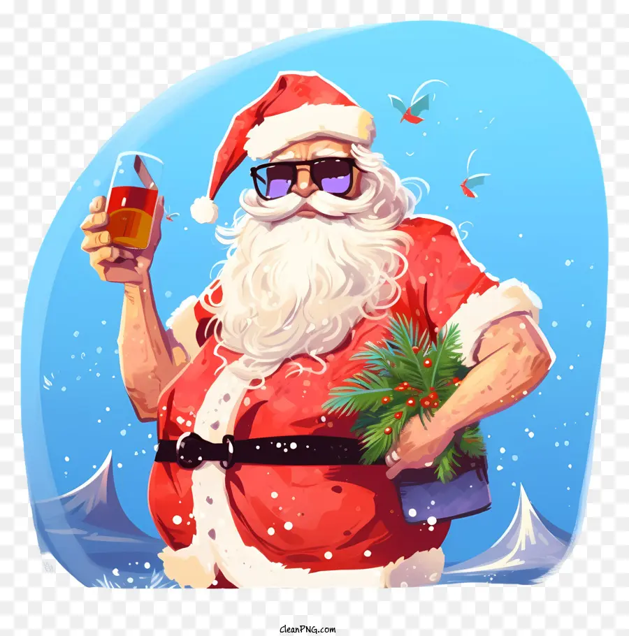 Sketch Tropical Santa，Le Père Noël PNG