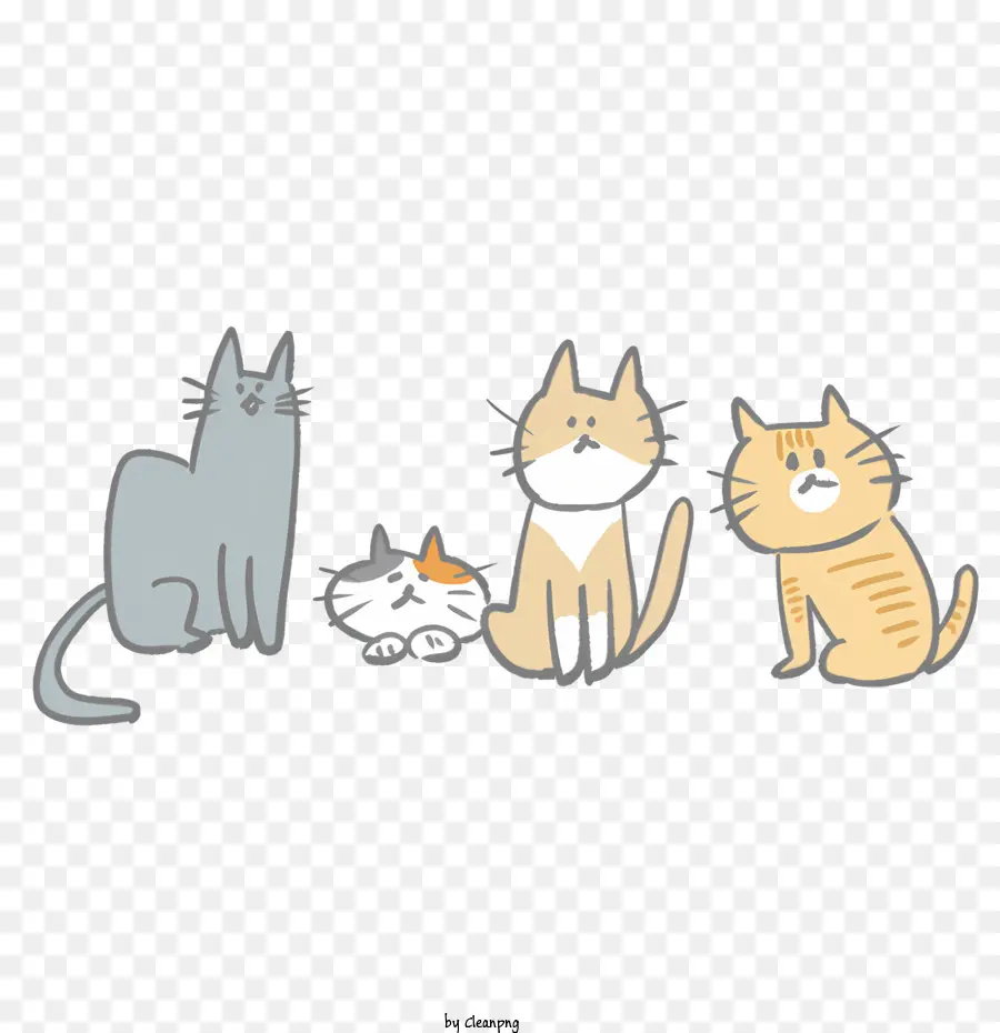 Dessin Animé，Quatre Chats PNG