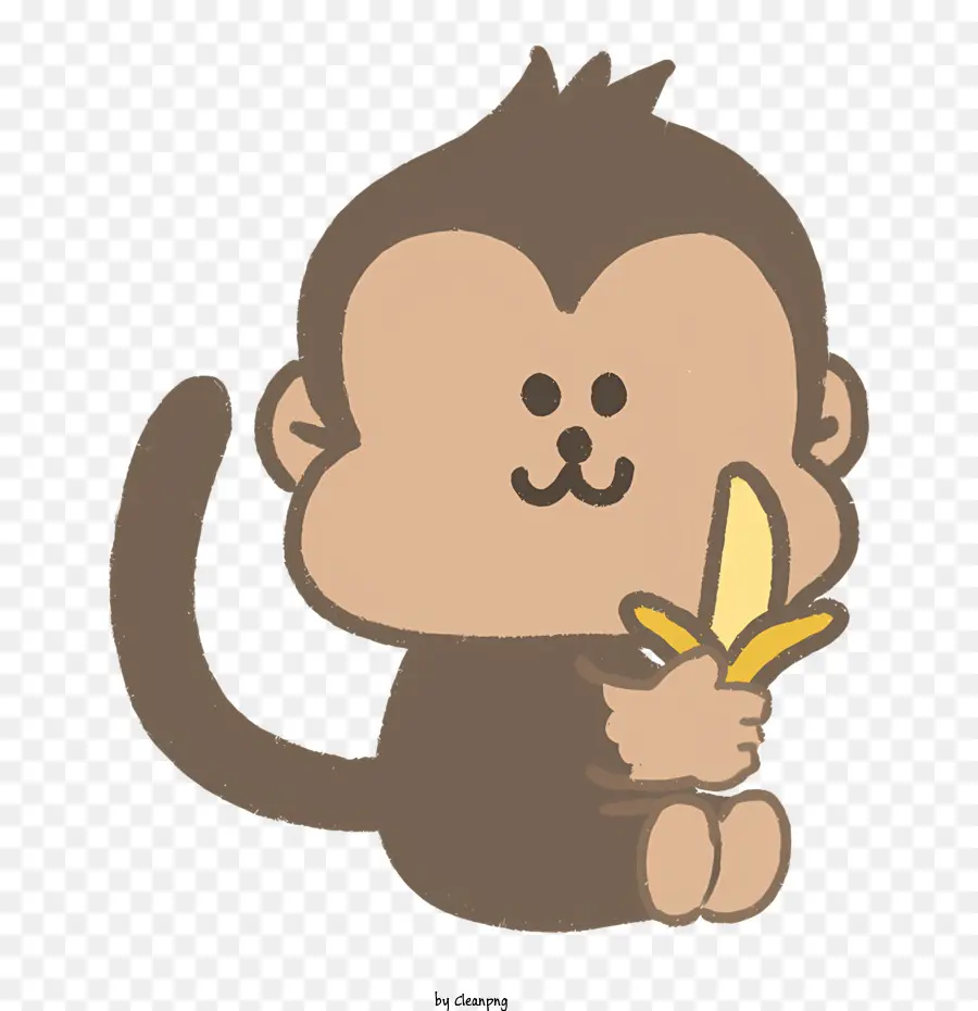 Dessin Animé，Singe à La Banane PNG