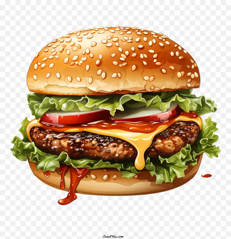 Burger Américain，Hamburger PNG