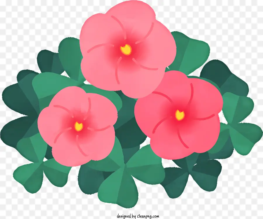 Dessin Animé，Fleurs Roses PNG