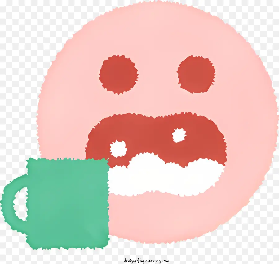 Dessin Animé，Visage Triste Avec Une Tasse De Café PNG