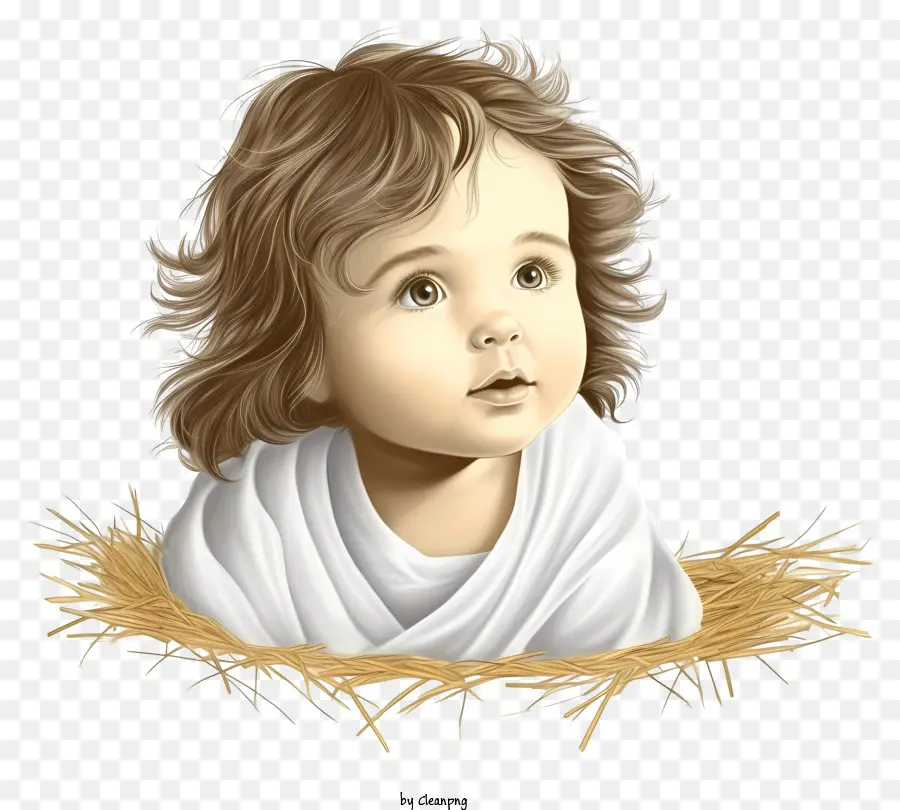 Croquis Jésus Bébé，Bébé En Tissu Blanc PNG