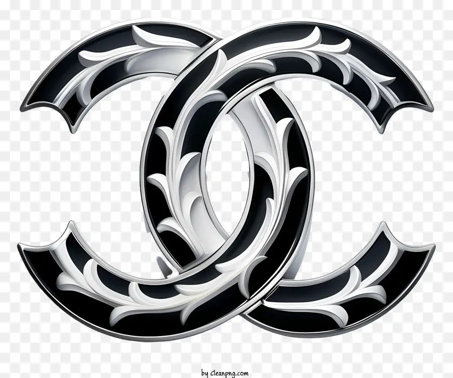 Logo Chanel，Logo Noir Et Argent PNG