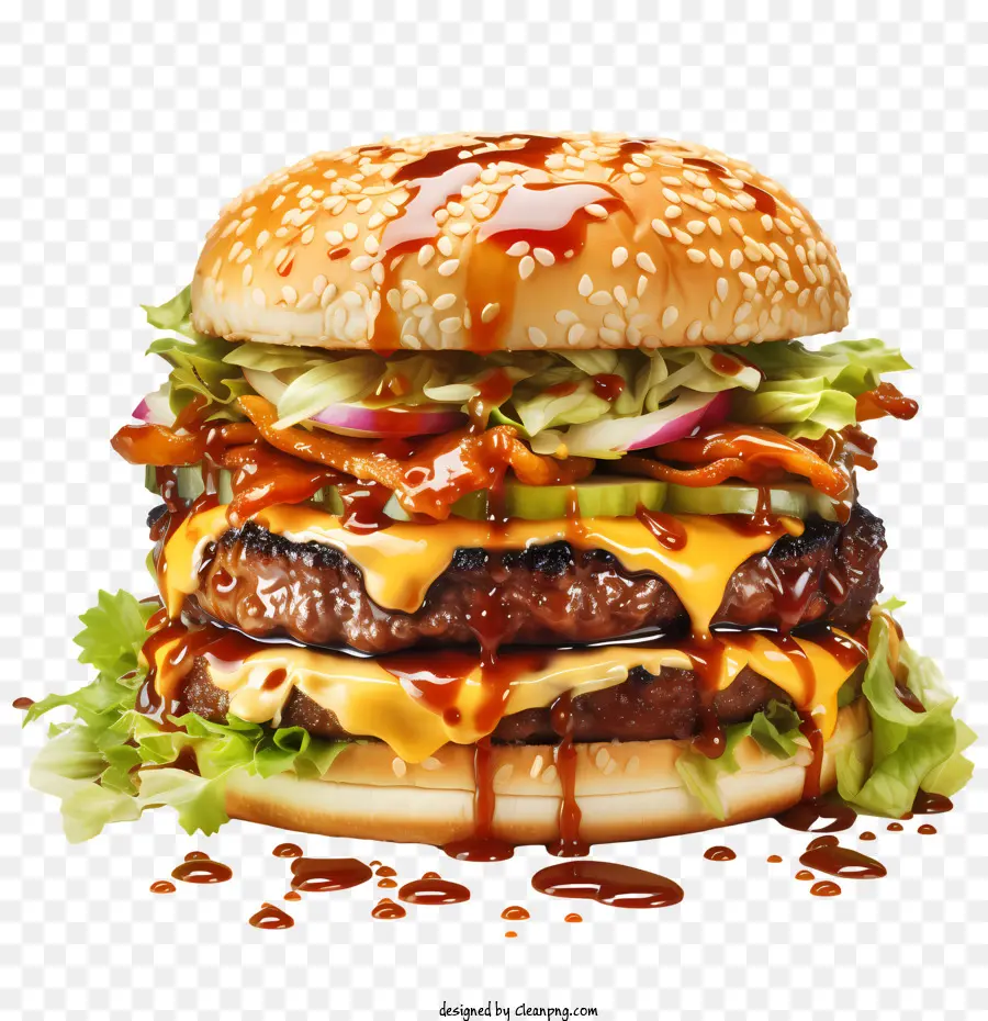 Burger Américain，Double Cheeseburger PNG