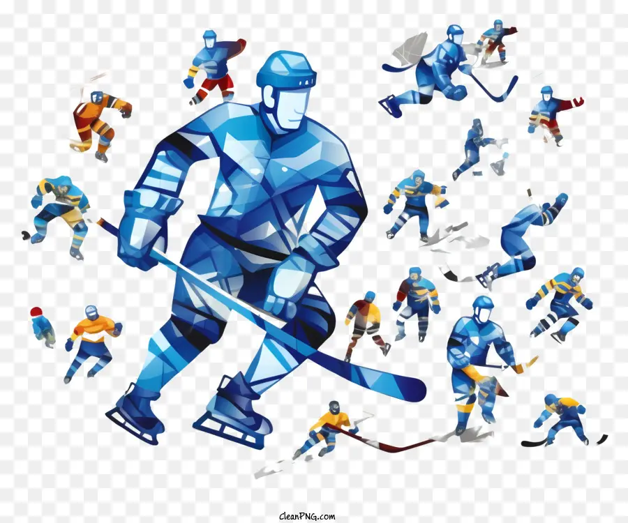 Doodle Hockey Sur Glace，Joueurs De Hockey Sur Glace PNG