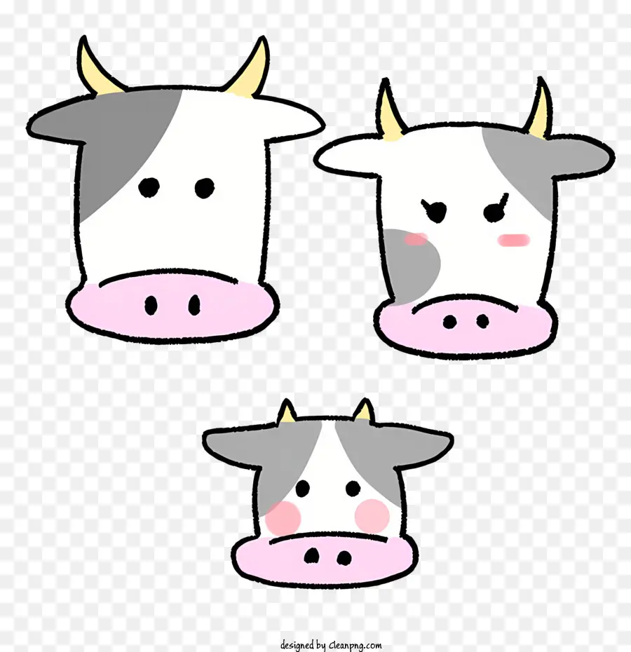 Dessin Animé，Visages De Vache PNG