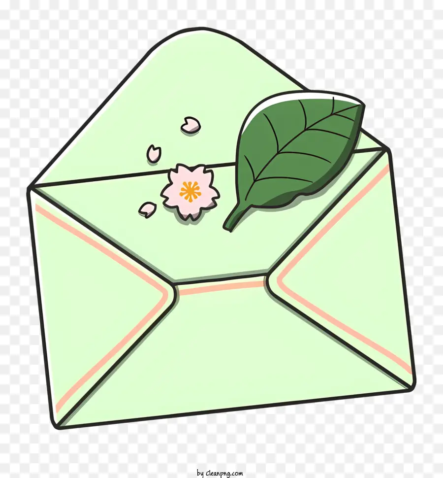 Dessin Animé，Une Enveloppe Verte PNG