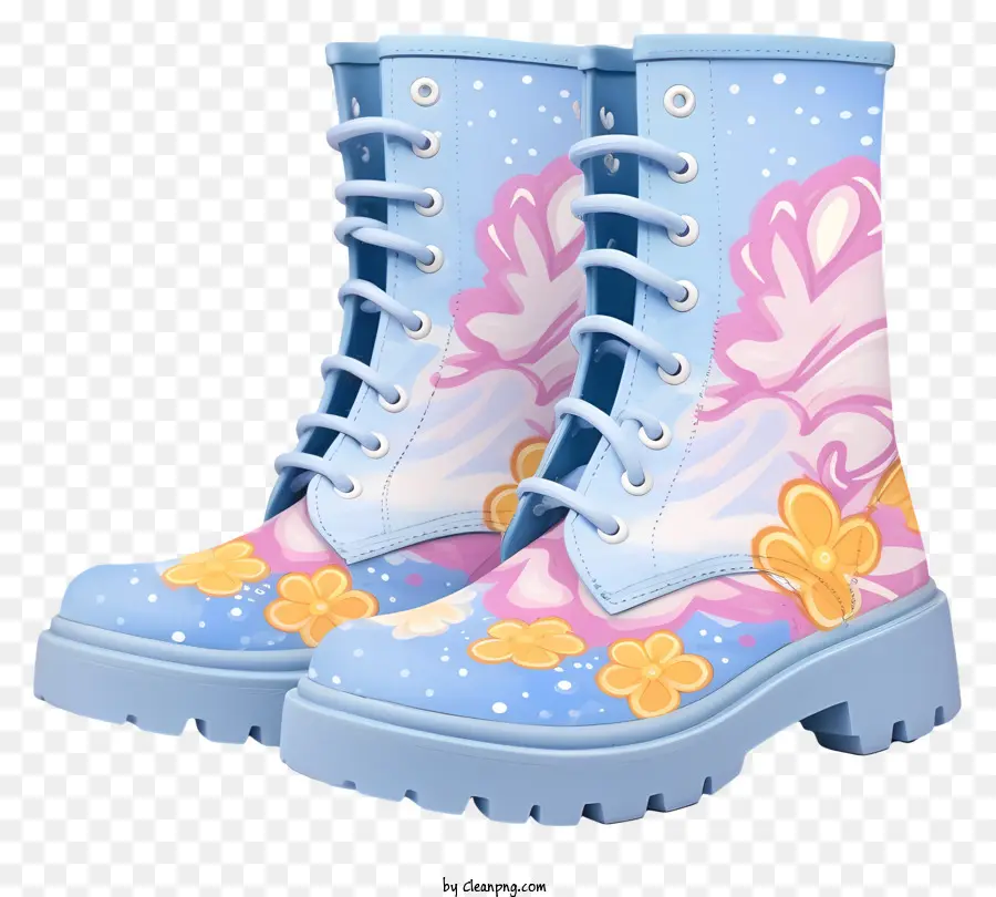 Bottes D'hiver Pastel，Bottes Bleues Légères PNG