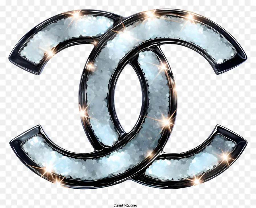 Logo Chanel，Paillettes D'argent PNG
