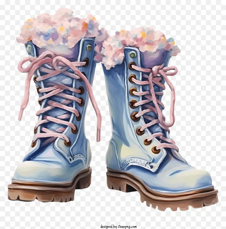 Bottes D'hiver Pastel，Bottes Bleues PNG