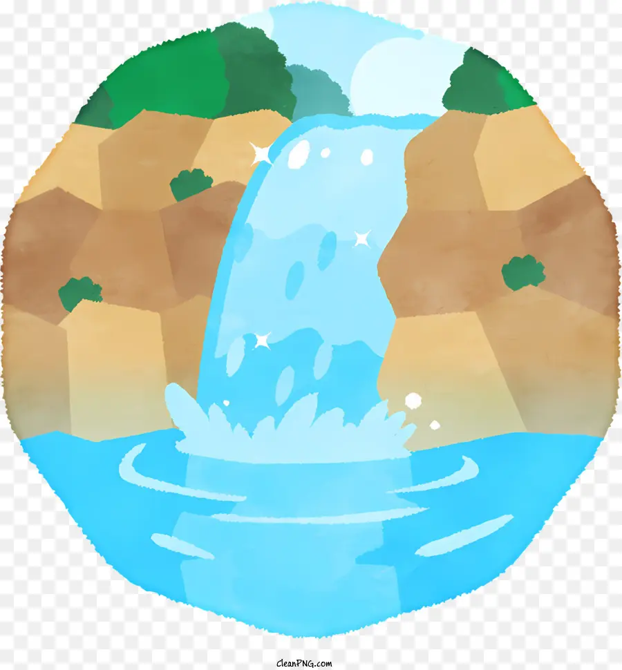 Dessin Animé，Chute D'eau PNG