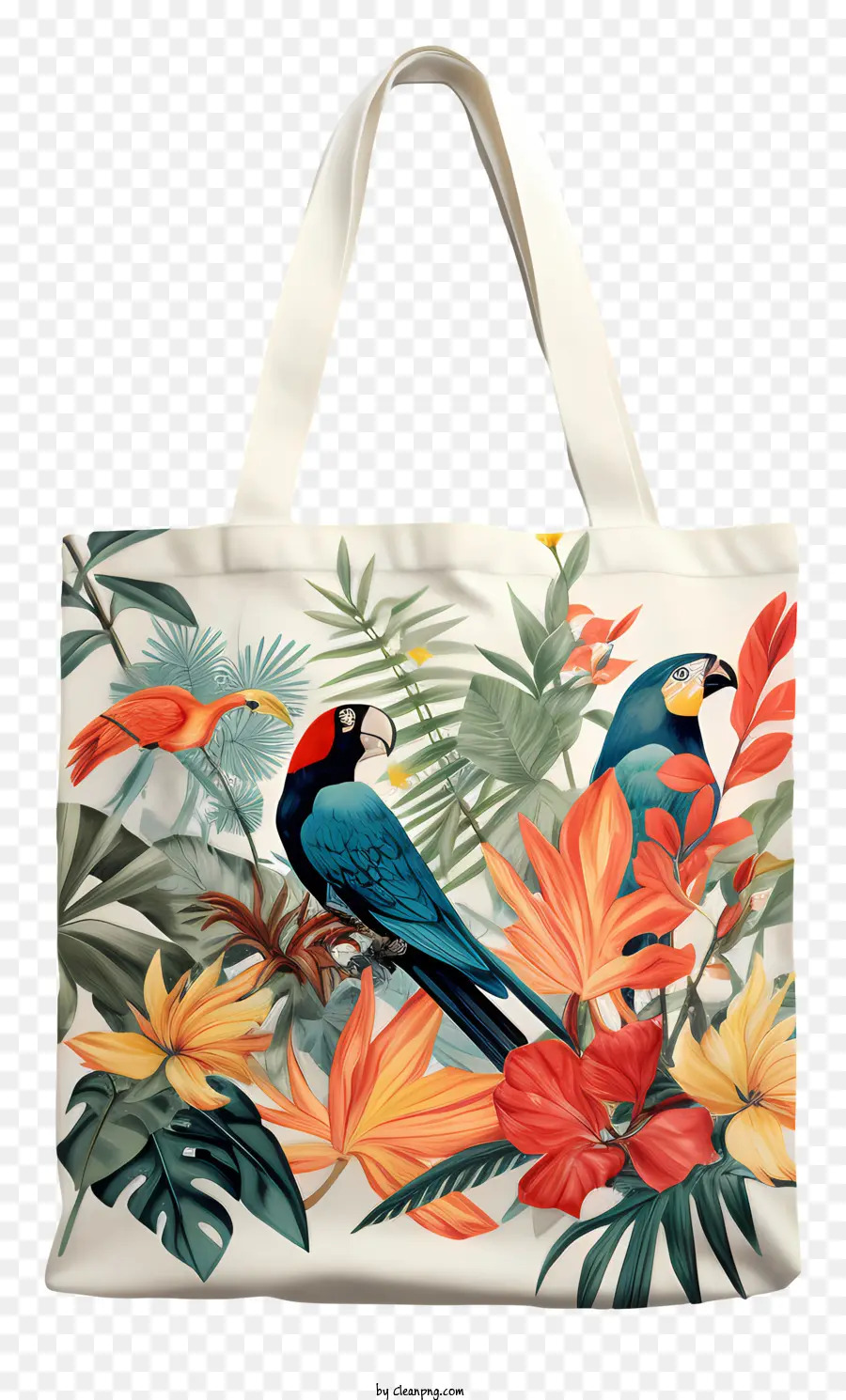 Sac Fourre Tout，Perroquets Et Fleurs PNG