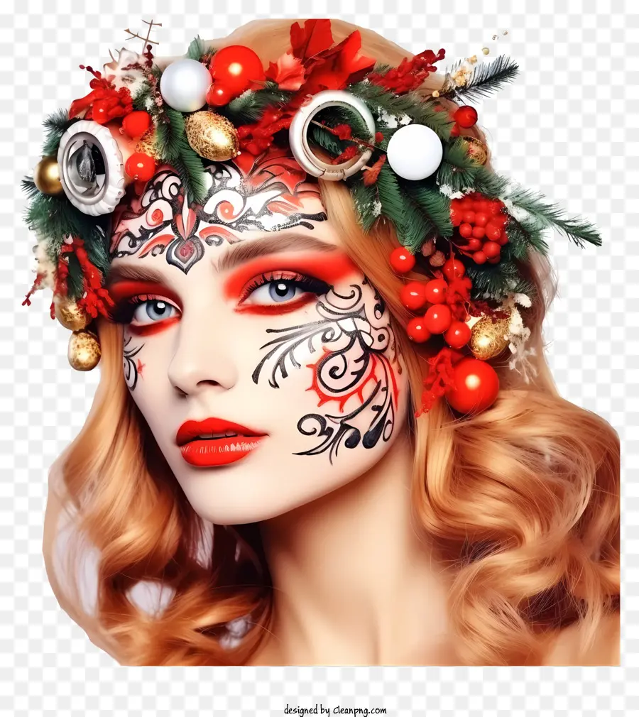 Maquillage De Noël Doodle，Maquillage De Noël PNG