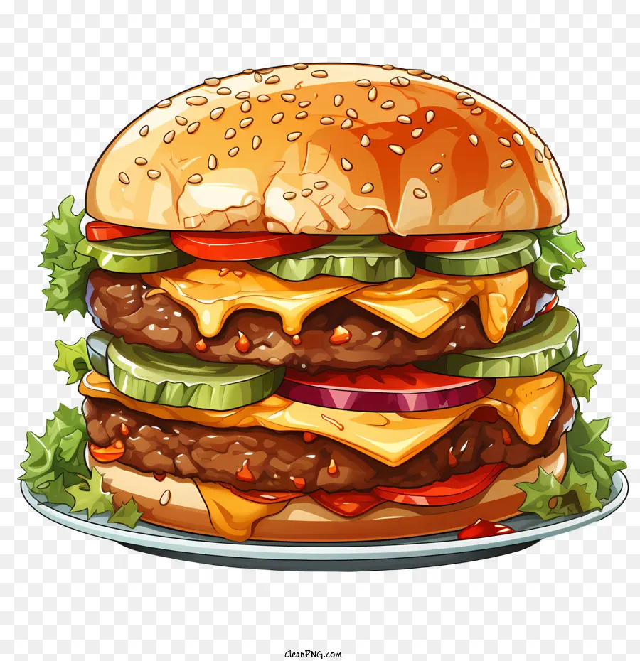 Burger Américain，Hamburger PNG