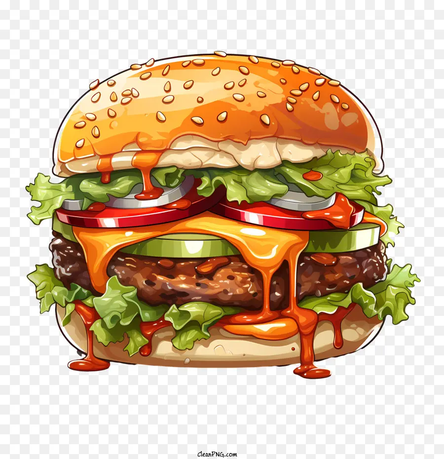 Burger Américain，Hamburger PNG