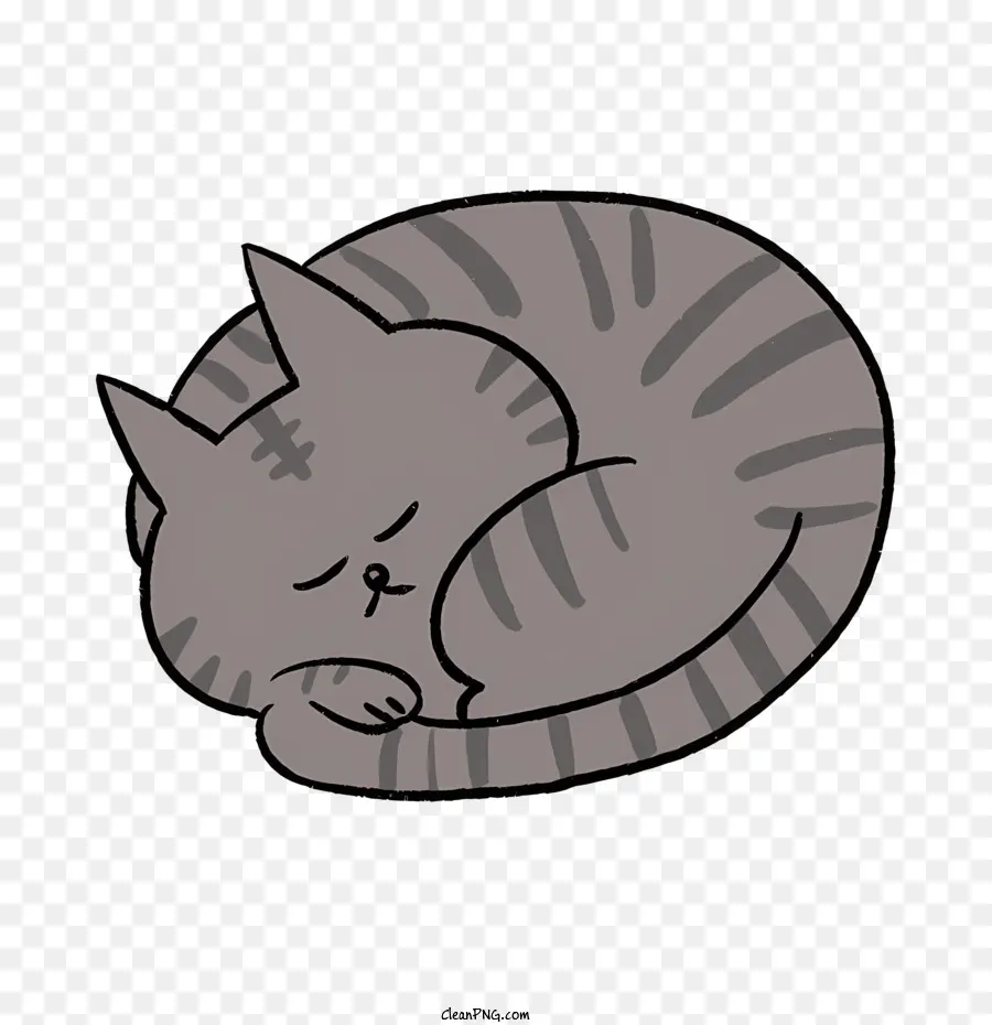 Dessin Animé，Chat Endormi PNG