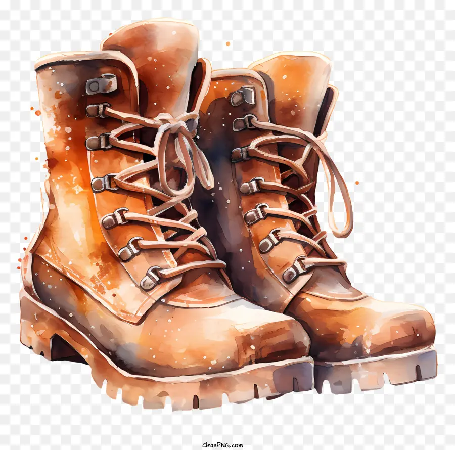 Bottes D'hiver，Bottes De Randonnée Marron PNG