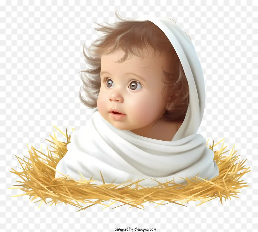 Bébé De Jésus 3d Réaliste，Bébé Dans Une Crèche PNG
