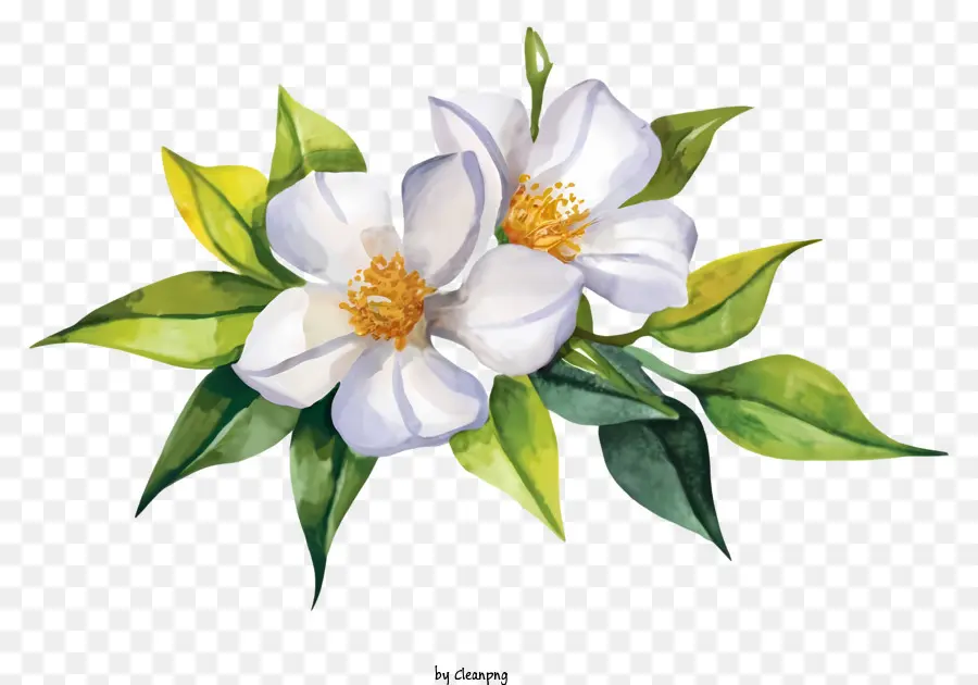 Dessin Animé，Fleurs Blanches PNG