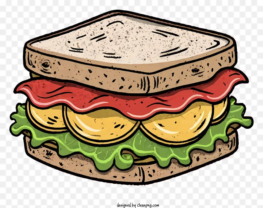 Dessin Animé，Sandwich Au Hamburger PNG