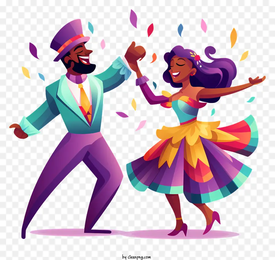 Mardi Gras，Couple Qui Danse PNG