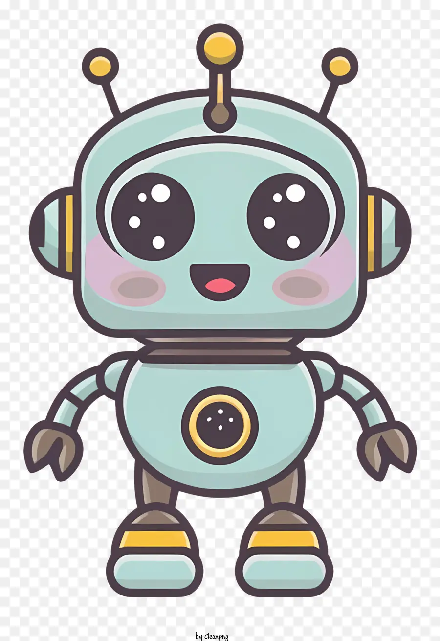 Dessin Animé，Bleu Robot PNG